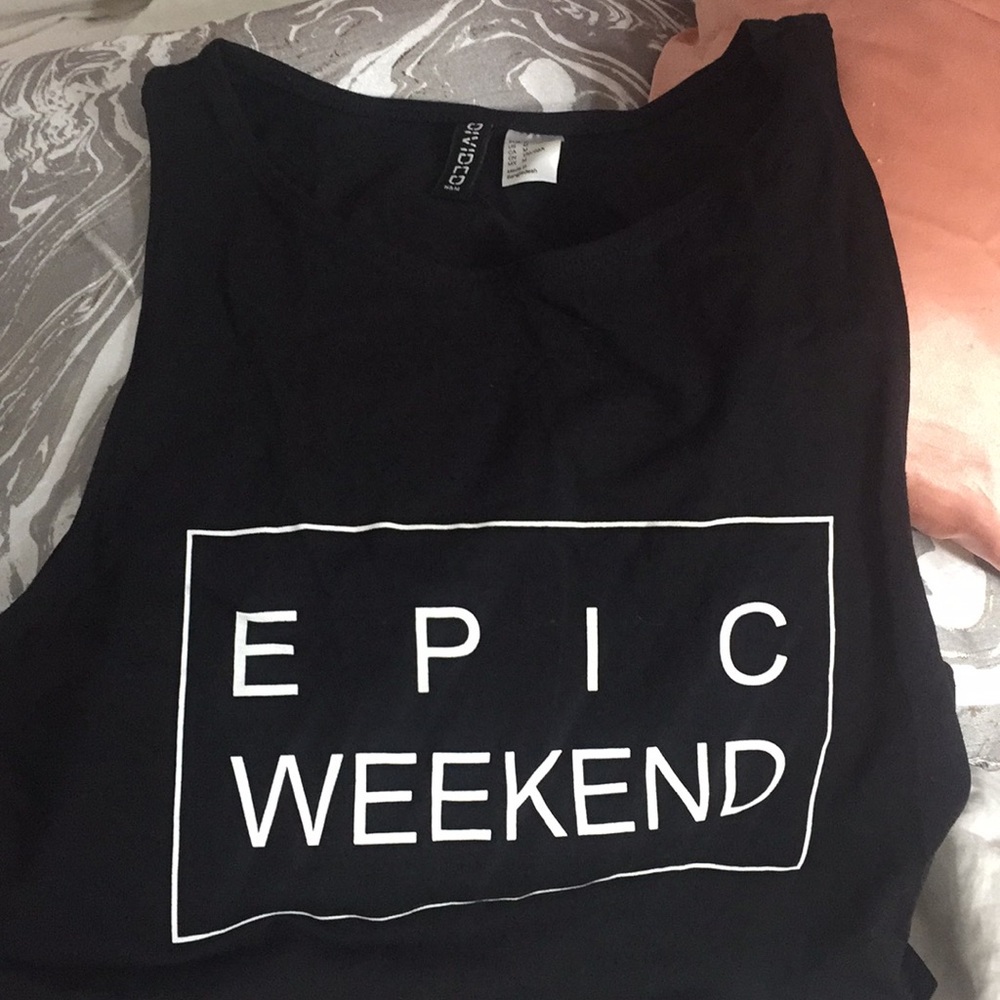 Fun black weekend tank crop